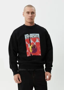 Sweaters & Hoodies<Afends Dime Bag  - Crew Neck Jumper Black