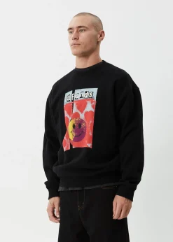 Sweaters & Hoodies<Afends Dime Bag  - Crew Neck Jumper Black
