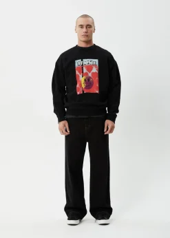 Sweaters & Hoodies<Afends Dime Bag  - Crew Neck Jumper Black