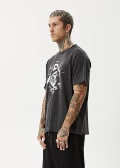 T-Shirts<Afends Doom Gen - Boxy Tee Stone Black