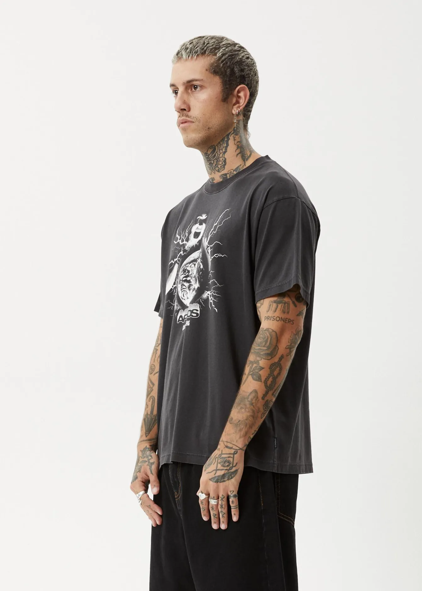 T-Shirts<Afends Doom Gen - Boxy Tee Stone Black