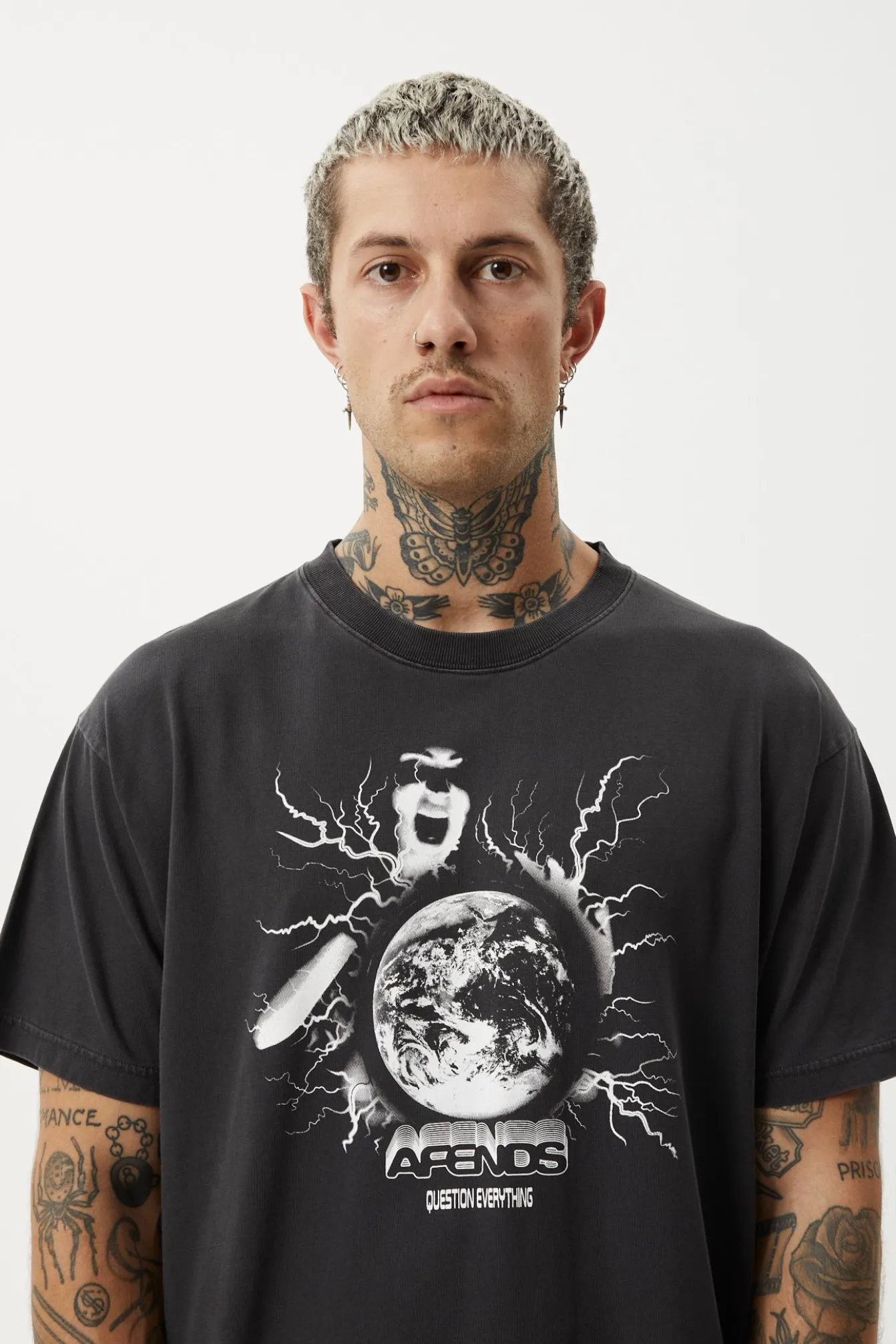 T-Shirts<Afends Doom Gen - Boxy Tee Stone Black