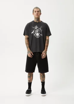 T-Shirts<Afends Doom Gen - Boxy Tee Stone Black