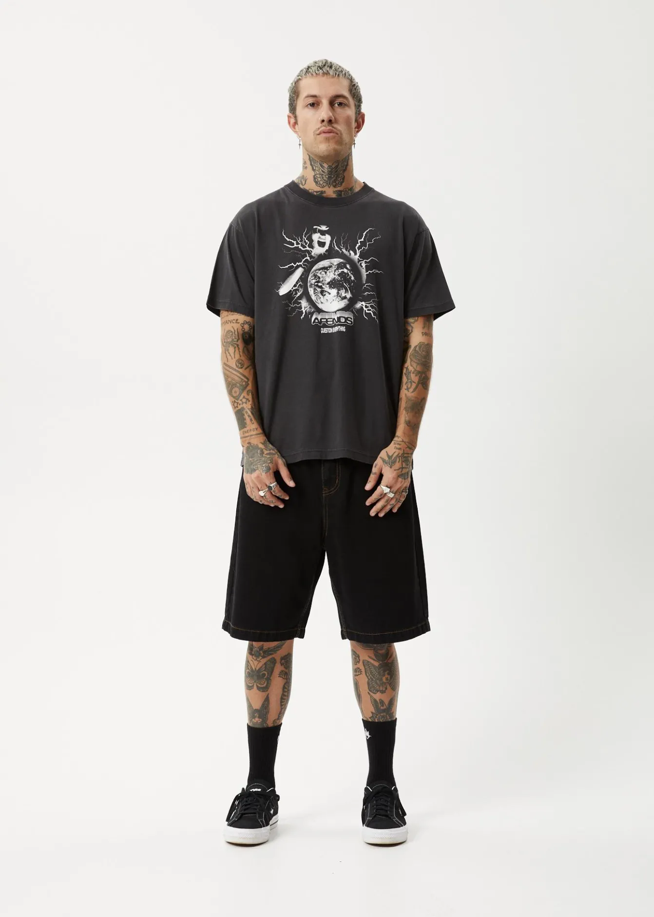T-Shirts<Afends Doom Gen - Boxy Tee Stone Black