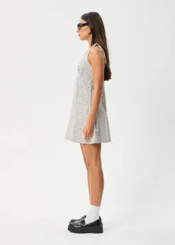 Dresses<Afends Drew - Seersucker Mini Dress Taupe Check