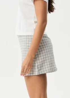 Sets & Co-Ords|Skirts<Afends Drew - Seersucker Mini Skirt Taupe Check