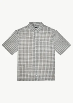 Sets & Co-Ords|Tees & Shirts<Afends Drew  - Seersucker Short Sleeve Shirt Taupe Check