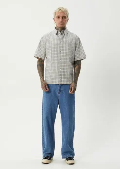 Sets & Co-Ords|Tees & Shirts<Afends Drew  - Seersucker Short Sleeve Shirt Taupe Check