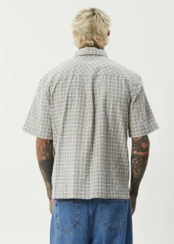 Sets & Co-Ords|Tees & Shirts<Afends Drew  - Seersucker Short Sleeve Shirt Taupe Check
