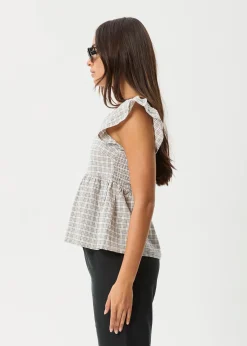 Sets & Co-Ords|Tees & Shirts<Afends Drew  - Seersucker Top Taupe Check