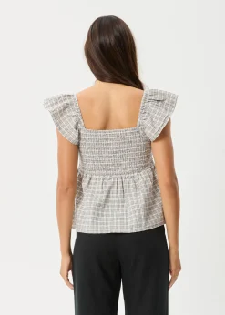 Sets & Co-Ords|Tees & Shirts<Afends Drew  - Seersucker Top Taupe Check