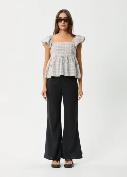 Sets & Co-Ords|Tees & Shirts<Afends Drew  - Seersucker Top Taupe Check