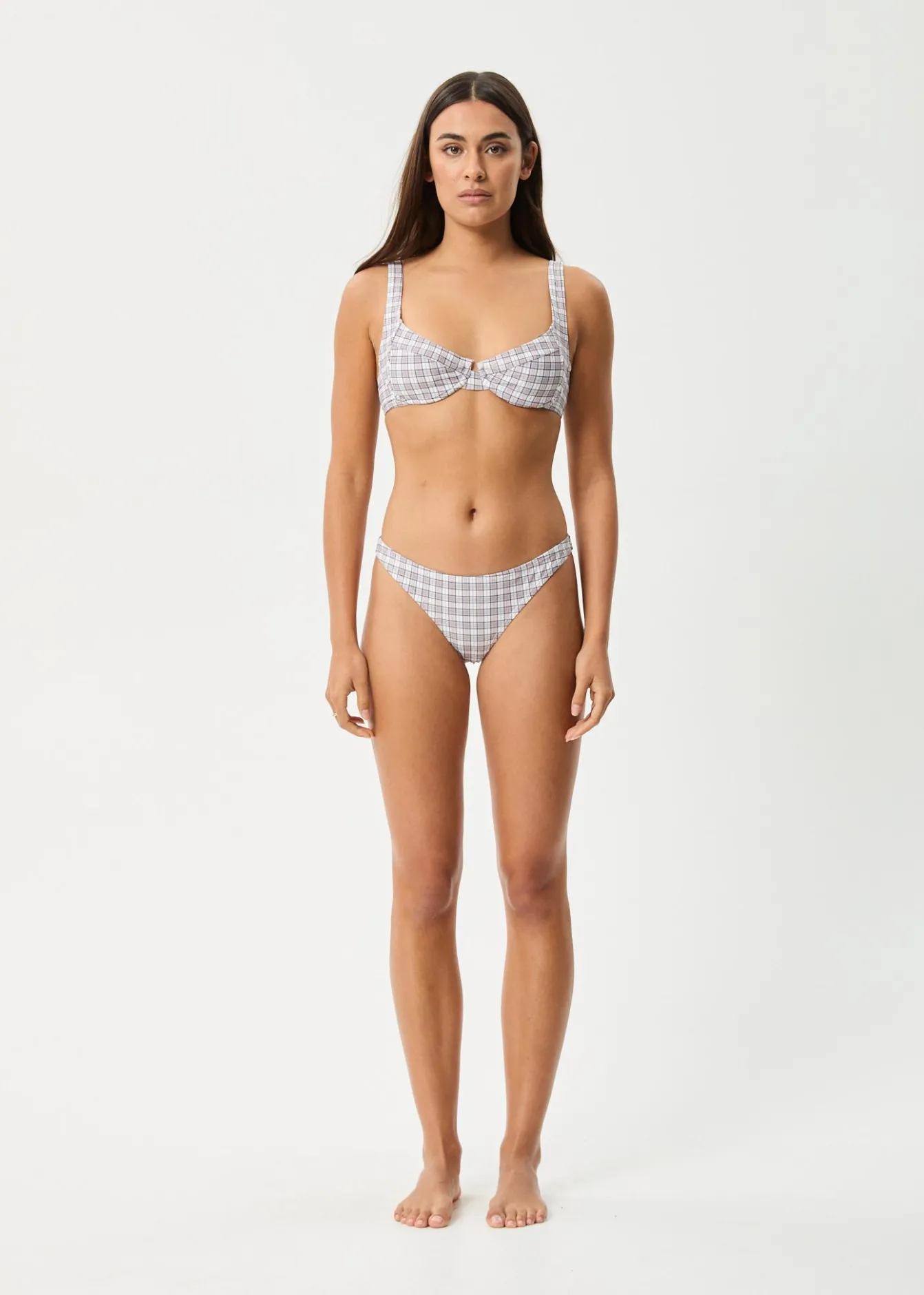 Swimwear<Afends Drew Check - Bikini Top Taupe Check