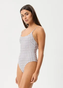 Swimwear<Afends Drew Check - One Piece Taupe Check
