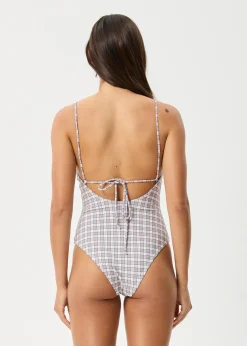 Swimwear<Afends Drew Check - One Piece Taupe Check
