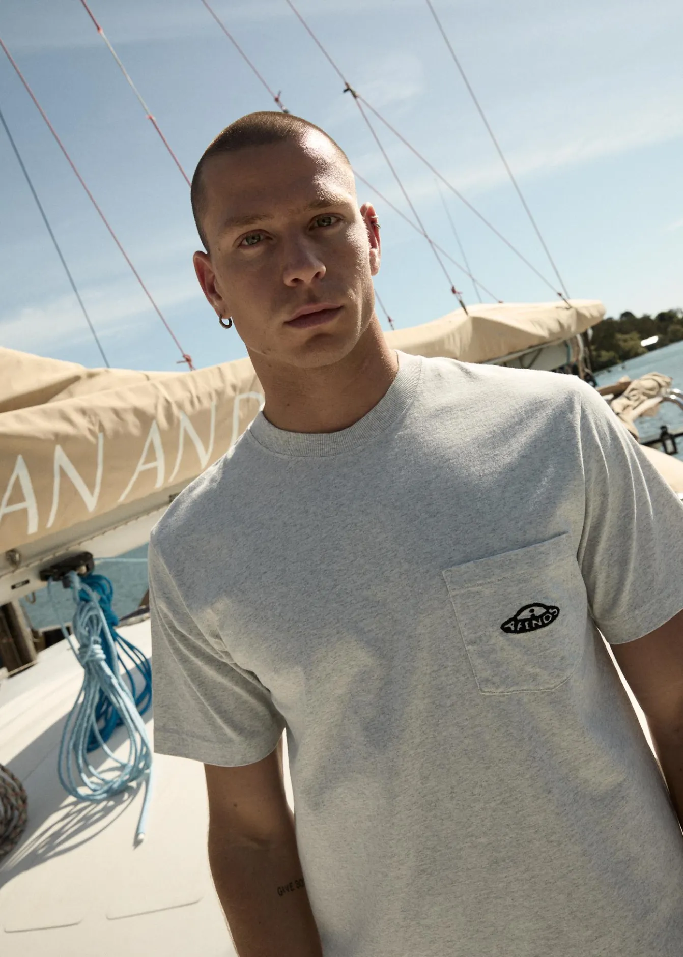 T-Shirts<Afends Earthling - Heavyweight Boxy Tee Grey Marle