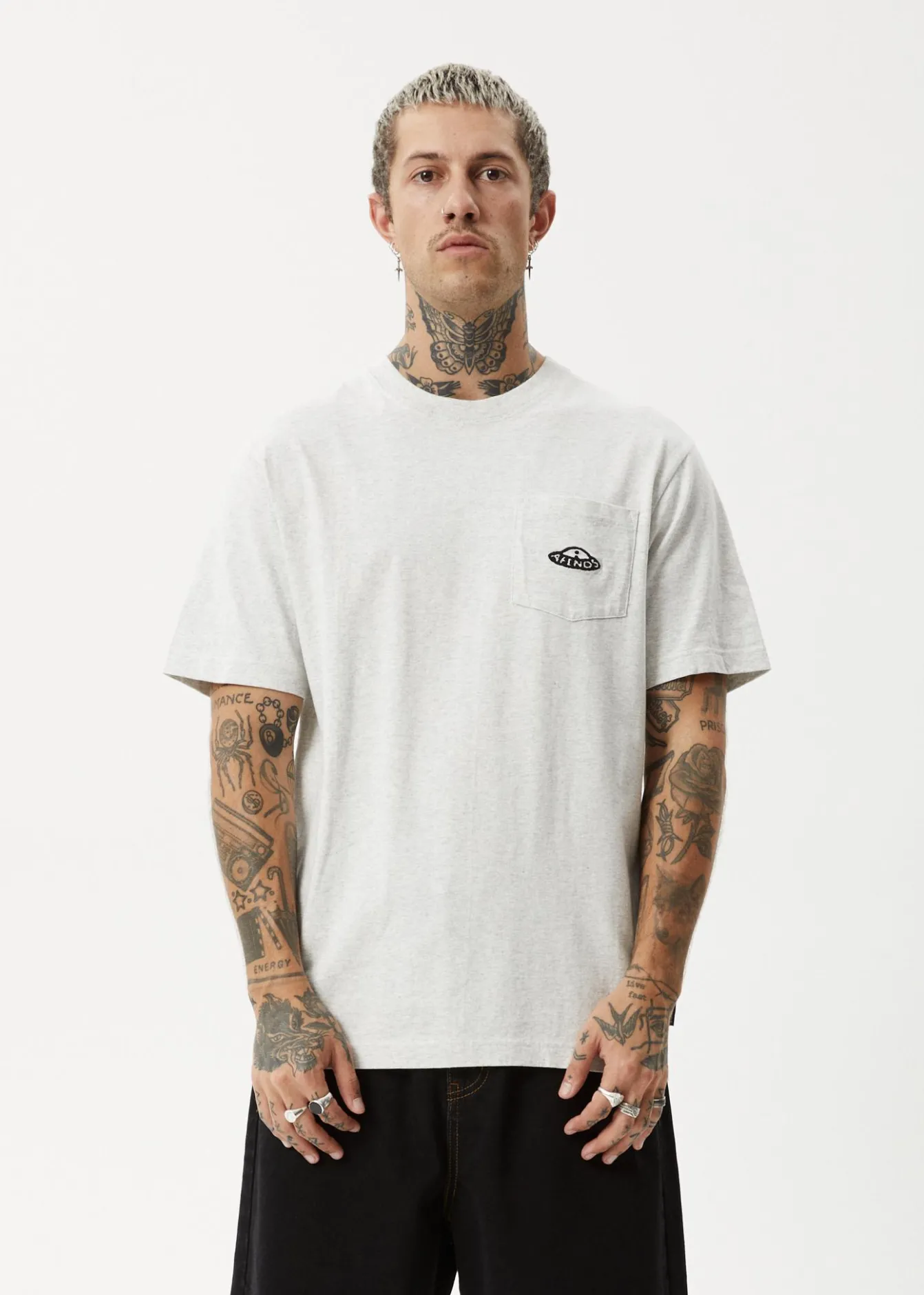 T-Shirts<Afends Earthling - Heavyweight Boxy Tee Grey Marle