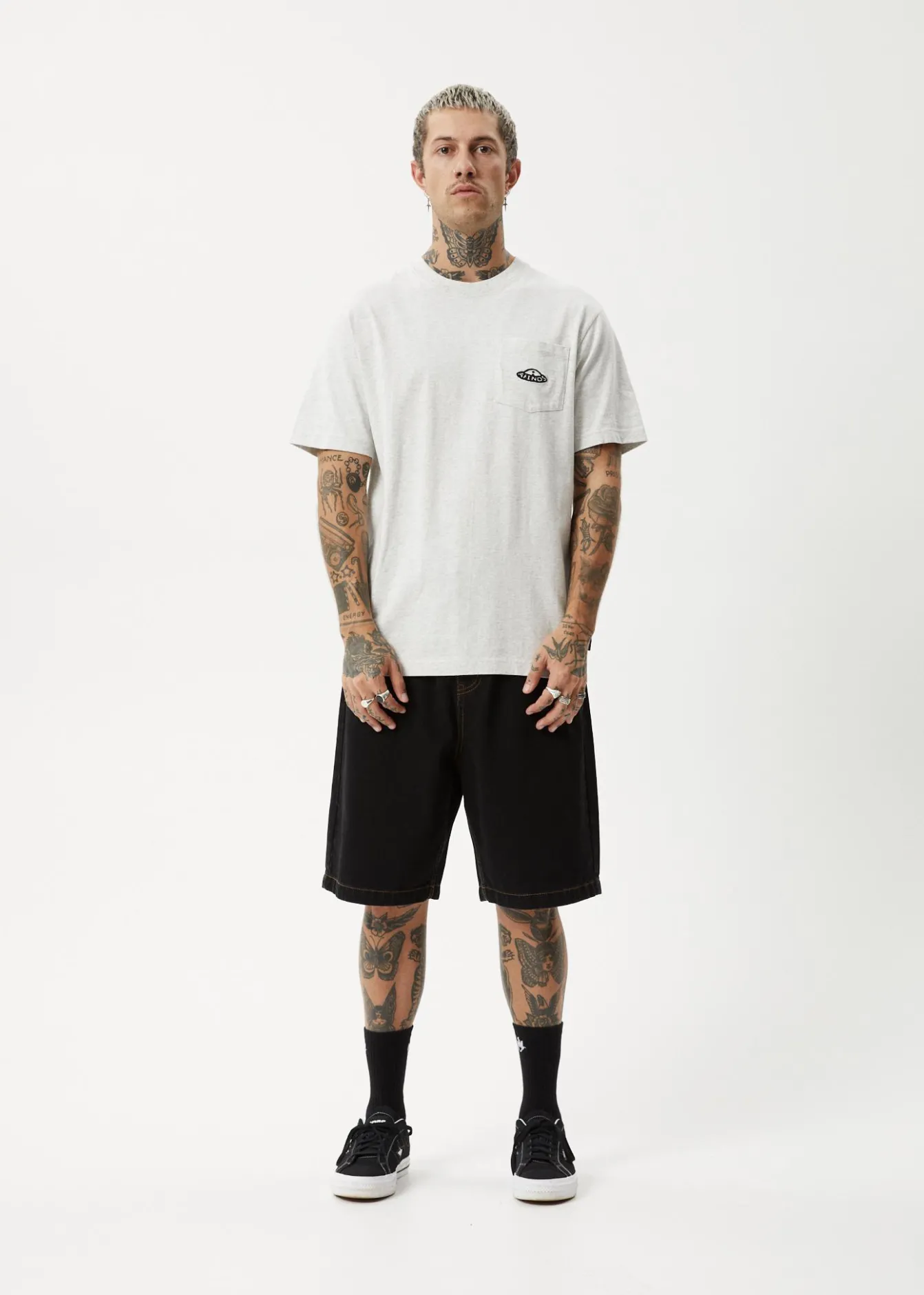 T-Shirts<Afends Earthling - Heavyweight Boxy Tee Grey Marle
