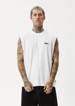 Sleeveless<Afends Earthling  - Sleeveless Tee White