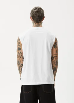 Sleeveless<Afends Earthling  - Sleeveless Tee White