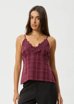Sets & Co-Ords|Sleeveless<Afends Eboni  - Check Cami Port