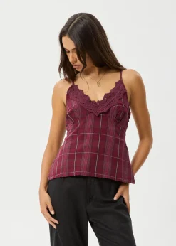 Sets & Co-Ords|Sleeveless<Afends Eboni  - Check Cami Port