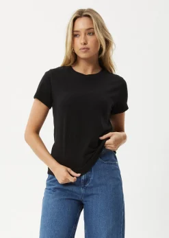 Tees & Shirts|Essentials<Afends Eden  - Regular Tee Black