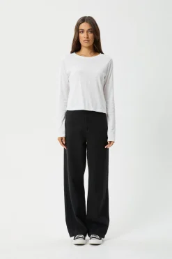 Long Sleeve|Essentials<Afends Elevate  - Long Sleeve Tee White