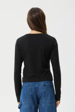 Long Sleeve|Essentials<Afends Elevate  - Long Sleeve Tee Black