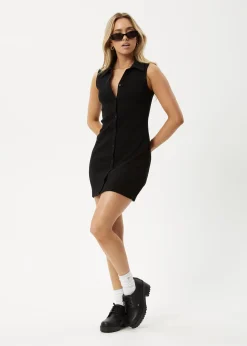 Essentials|Dresses<Afends Eliza - Rib Mini Dress Black