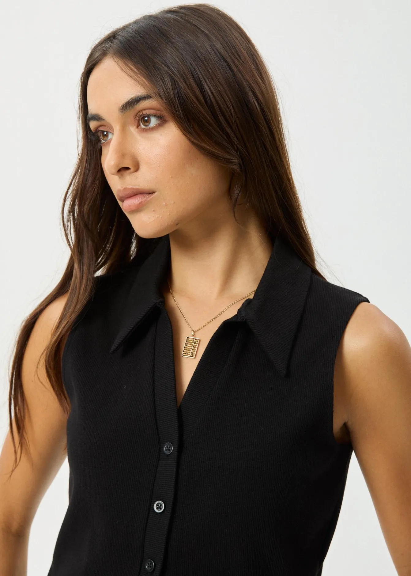 Sleeveless|Essentials<Afends Eliza - Rib Sleeveless Shirt Black