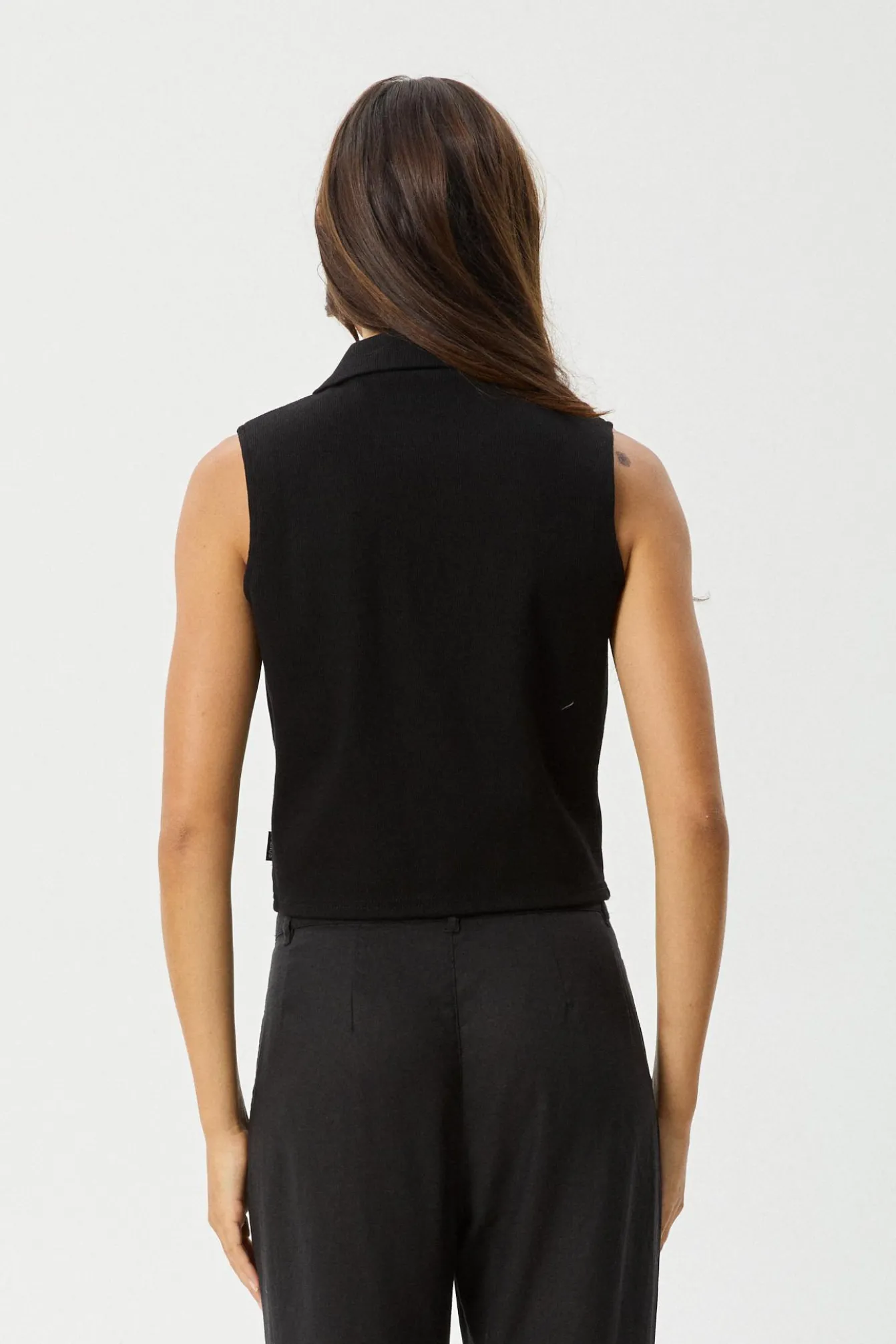 Sleeveless|Essentials<Afends Eliza - Rib Sleeveless Shirt Black