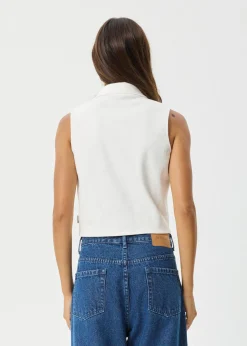 Essentials|Sleeveless<Afends Eliza - Rib Sleeveless Shirt White