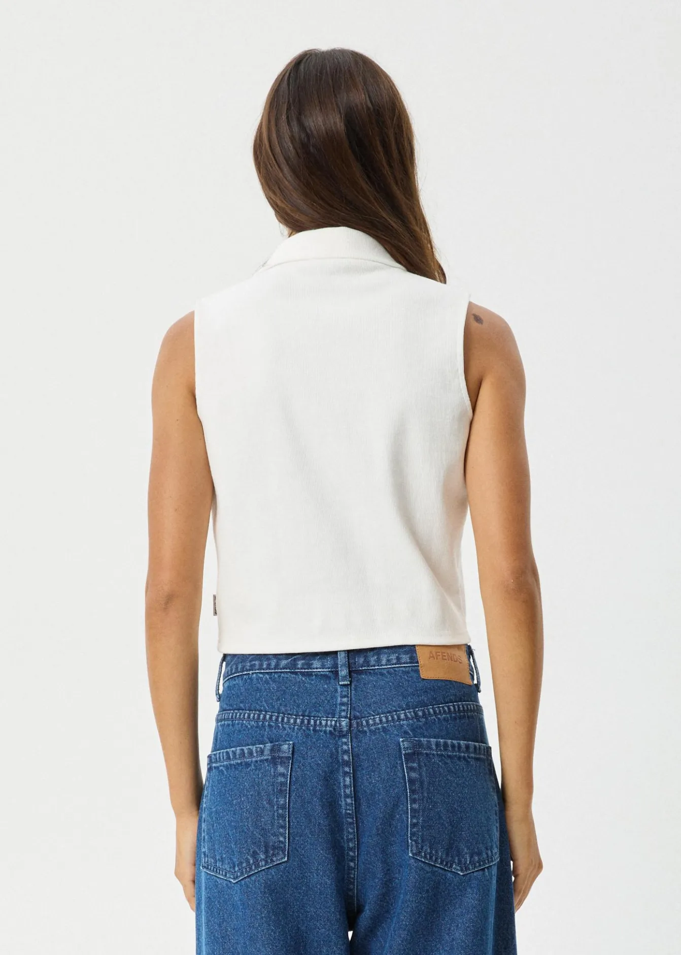 Essentials|Sleeveless<Afends Eliza - Rib Sleeveless Shirt White