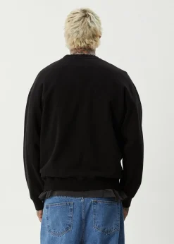 Sweaters & Hoodies<Afends Ember  - Crew Neck Jumper Black