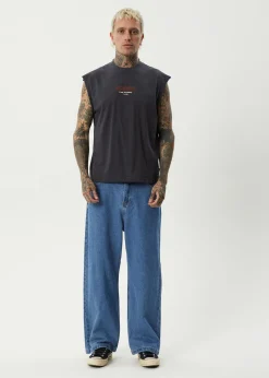 Sleeveless<Afends Ember  - Sleeveless Tee Charcoal