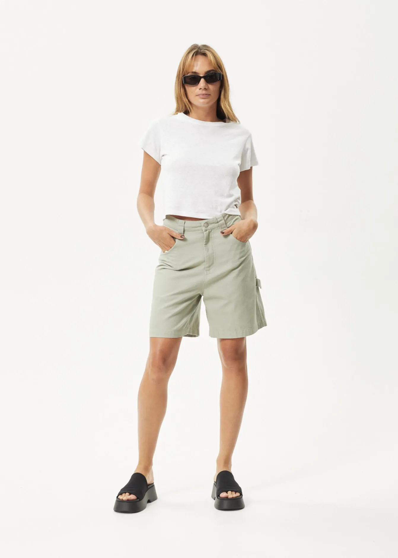 Shorts<Afends Emilie - Canvas Workwear Short Eucalyptus