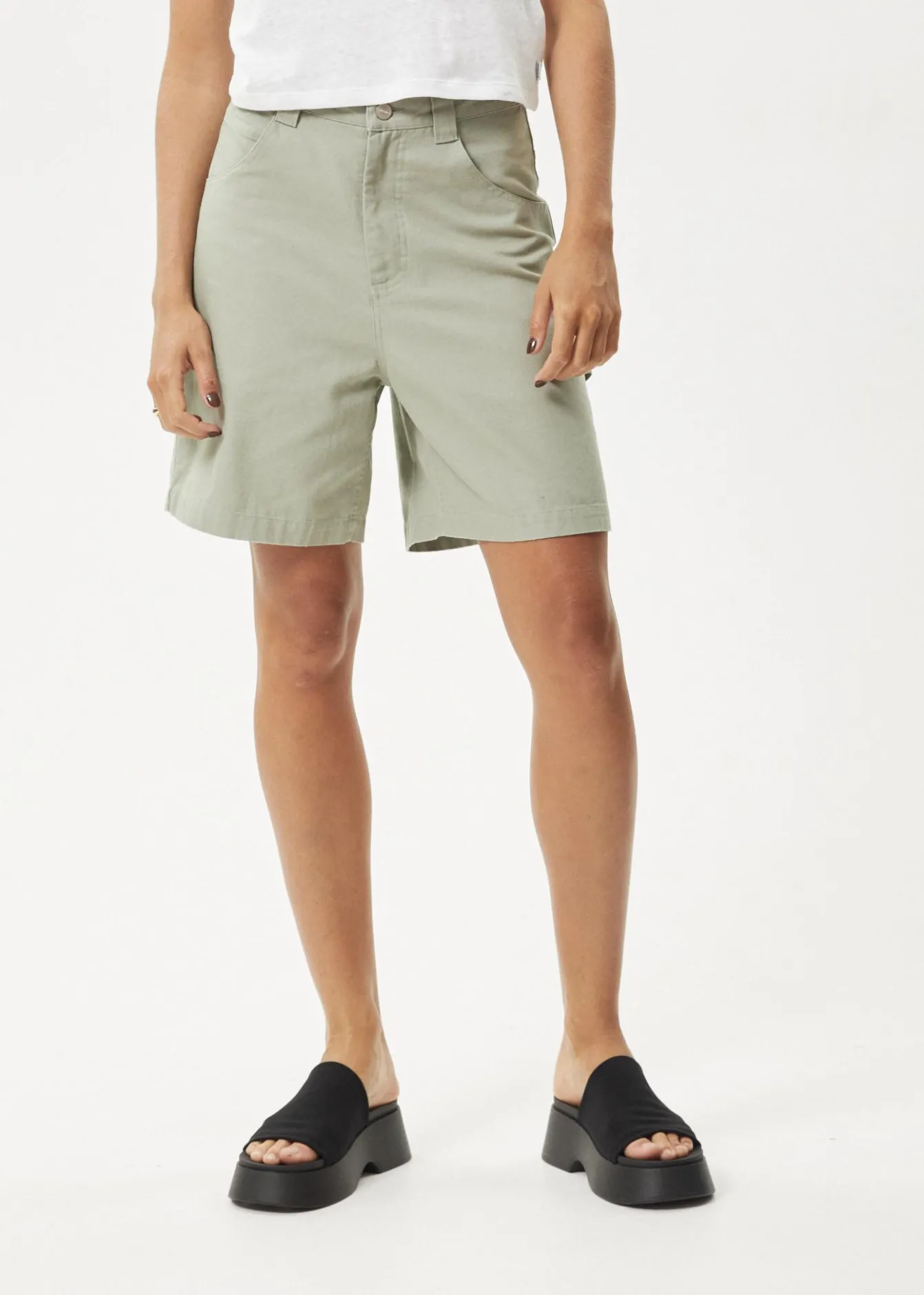 Shorts<Afends Emilie - Canvas Workwear Short Eucalyptus