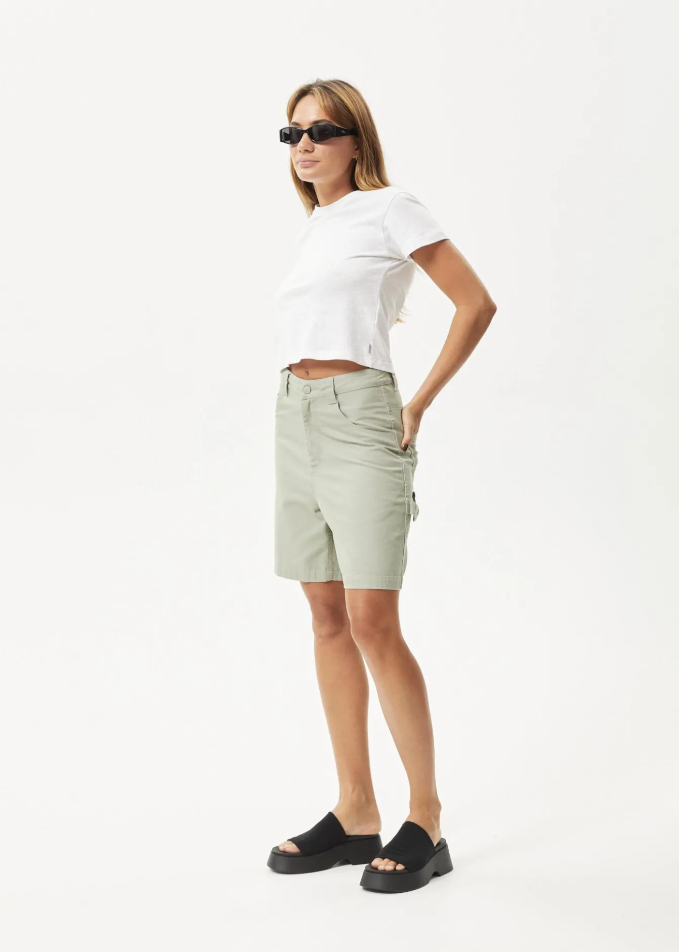 Shorts<Afends Emilie - Canvas Workwear Short Eucalyptus