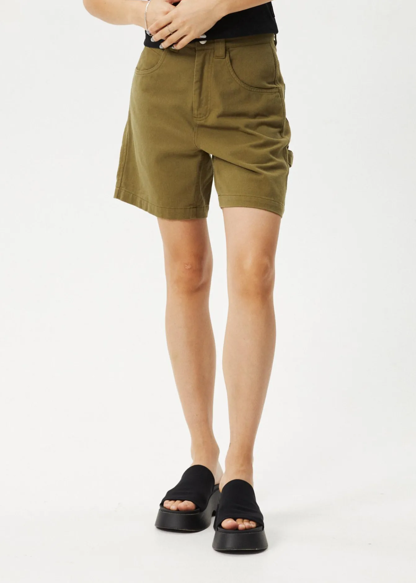 Shorts<Afends Emilie - Canvas Workwear Short Military
