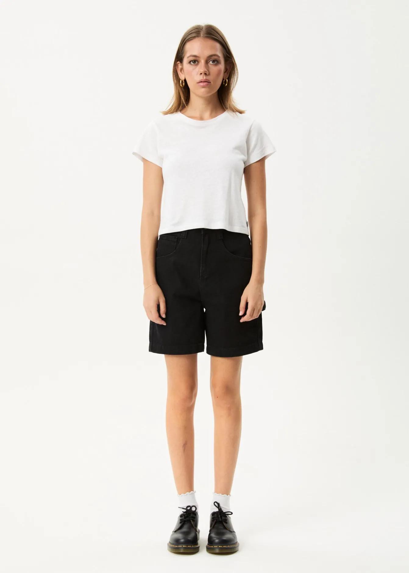 Shorts|Essentials<Afends Emilie - Denim Workwear Short Washed Black