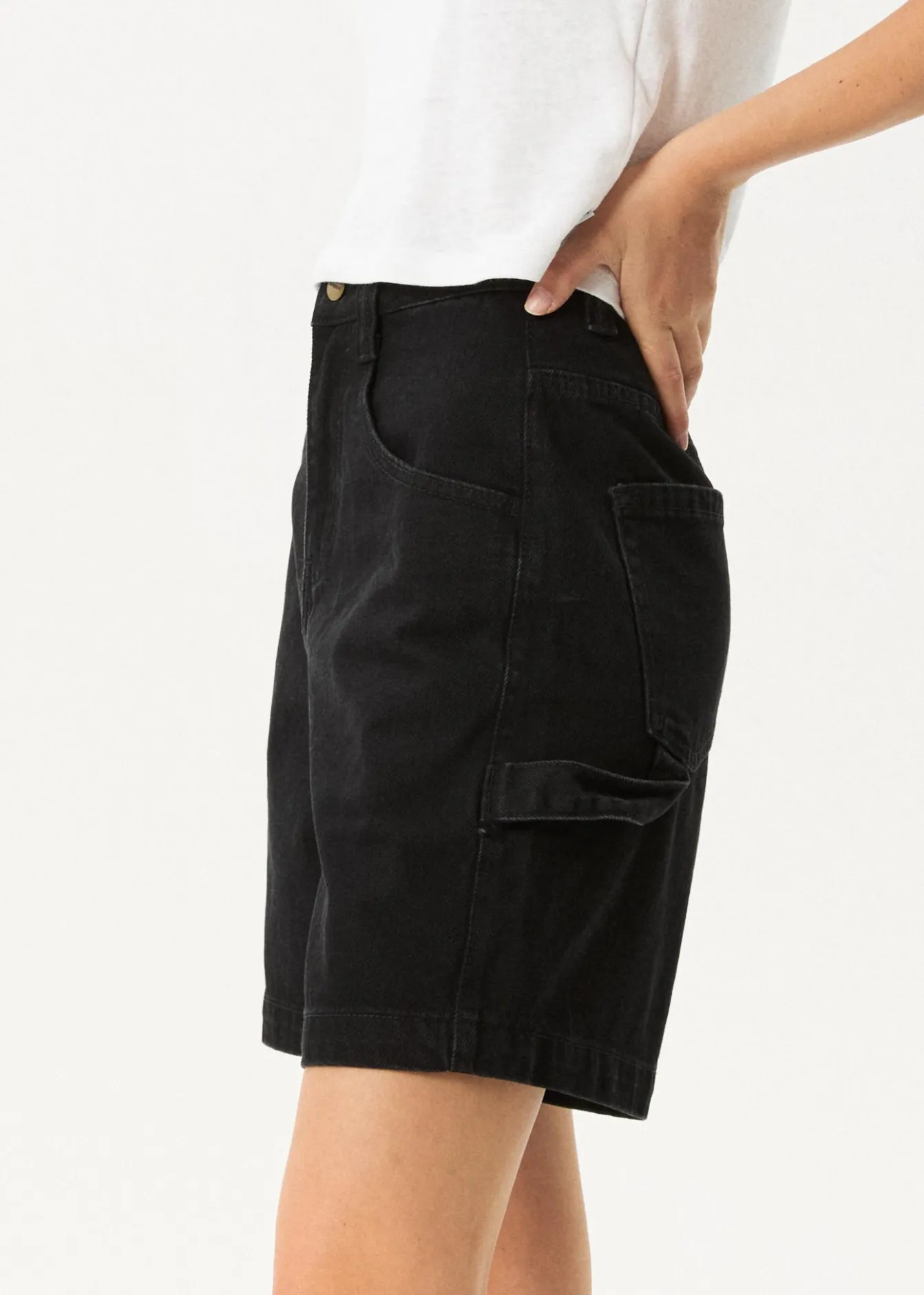 Shorts|Essentials<Afends Emilie - Denim Workwear Short Washed Black