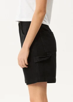 Shorts|Essentials<Afends Emilie - Denim Workwear Short Washed Black