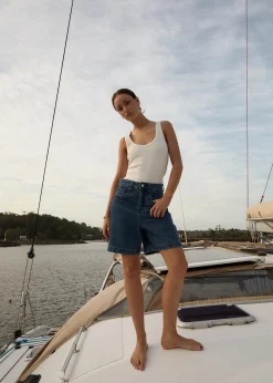 Shorts|Essentials<Afends Emilie  - Denim Workwear Short Authentic Blue
