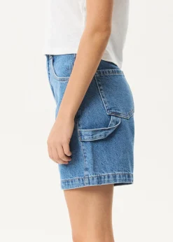 Shorts|Essentials<Afends Emilie  - Denim Workwear Short Worn Blue