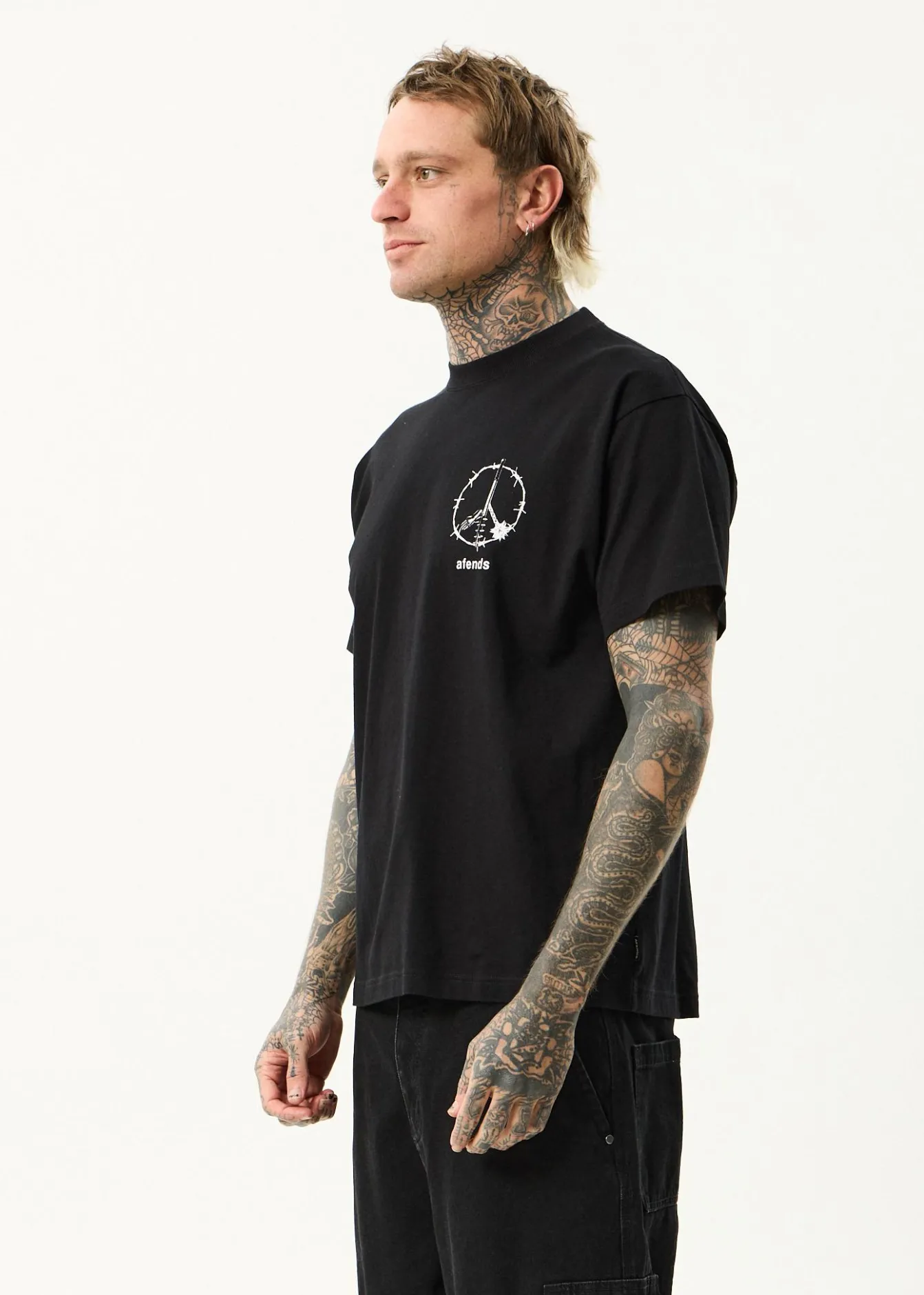 T-Shirts<Afends Energy - Boxy Tee Black