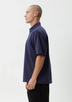 Shirts<Afends Everyday  - Short Sleeve Shirt Deep Sea