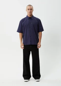 Shirts<Afends Everyday  - Short Sleeve Shirt Deep Sea