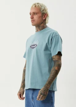 T-Shirts<Afends Fast Forward - Heavyweight Boxy Tee Ocean Spray