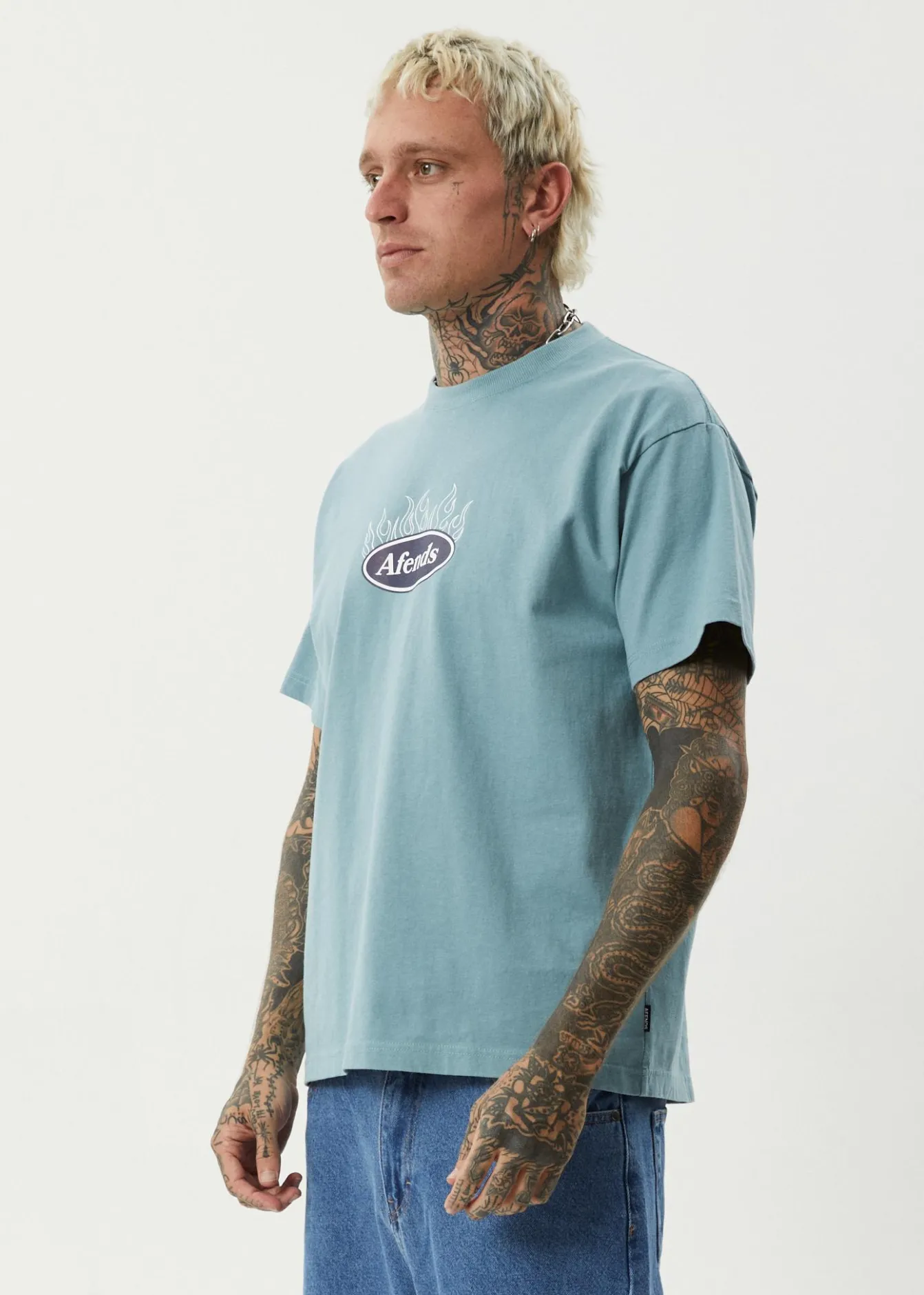 T-Shirts<Afends Fast Forward - Heavyweight Boxy Tee Ocean Spray